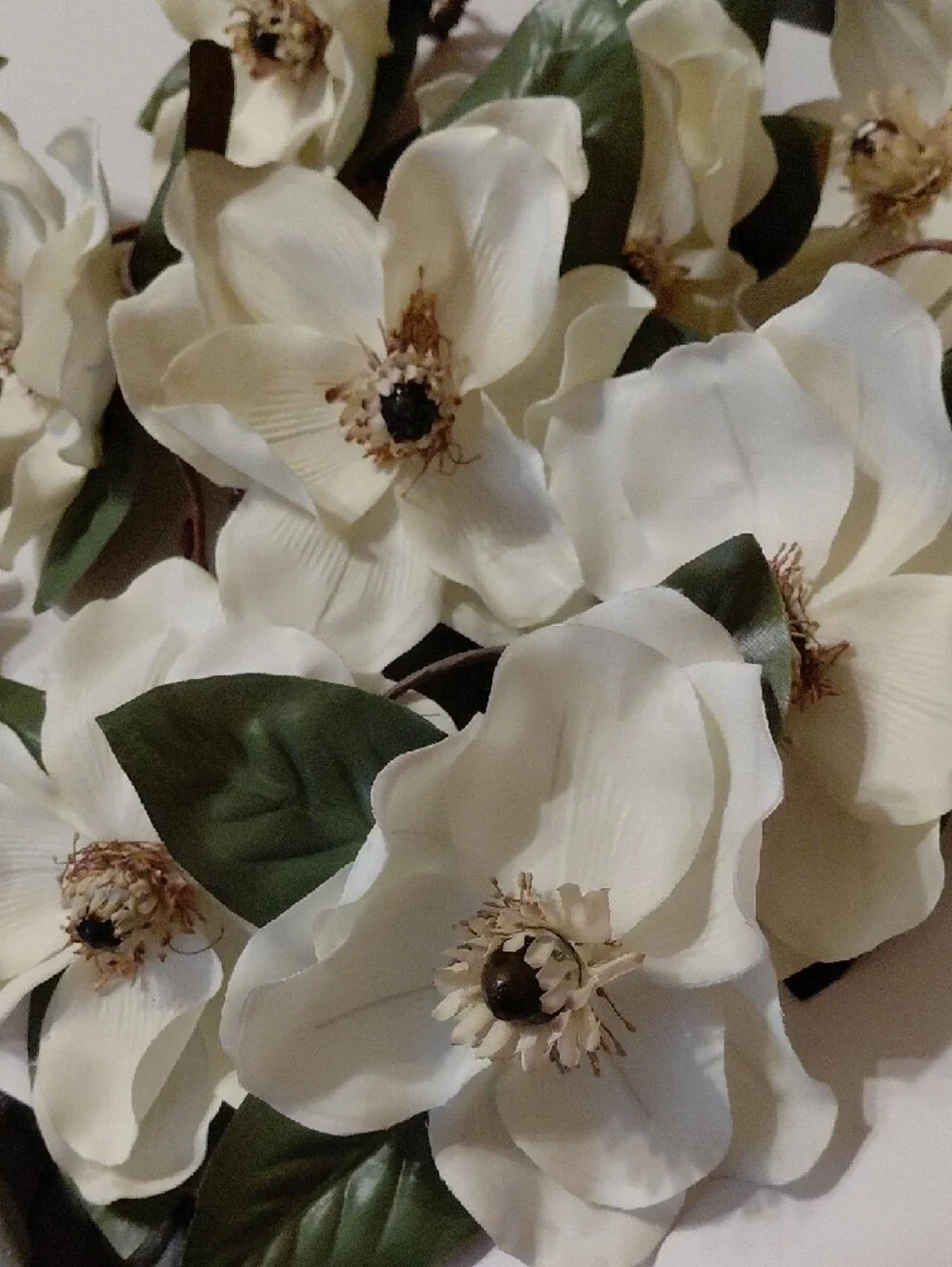 Silk Magnolia Stem Bouquet in Cream and Green - Home Accents